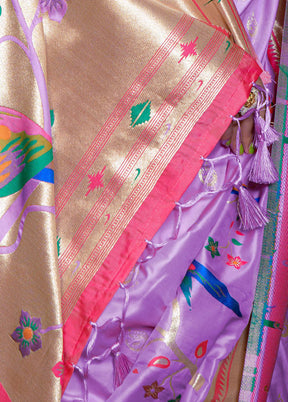 Purple Spun Silk Saree With Blouse Piece - Indian Silk House Agencies