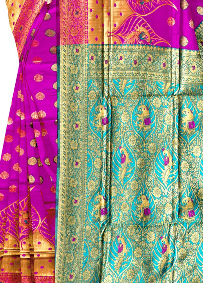 Pink Spun Silk Saree With Blouse Piece - Indian Silk House Agencies