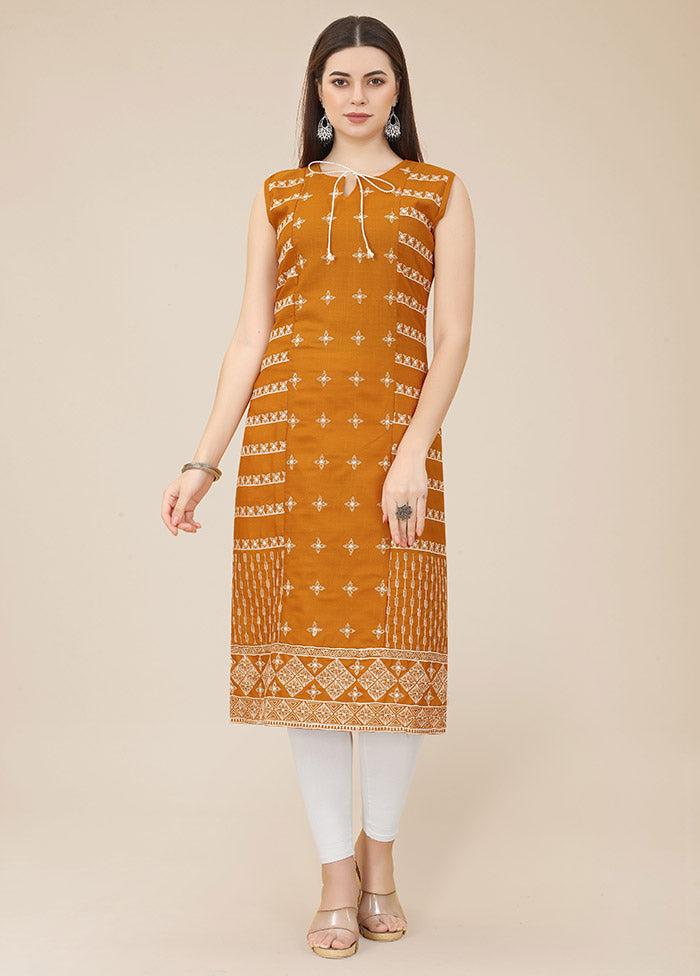 Mustard Readymade Cotton Kurti VDKSH31052058 - Indian Silk House Agencies