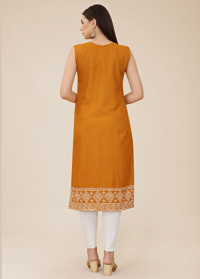 Mustard Readymade Cotton Kurti VDKSH31052058 - Indian Silk House Agencies