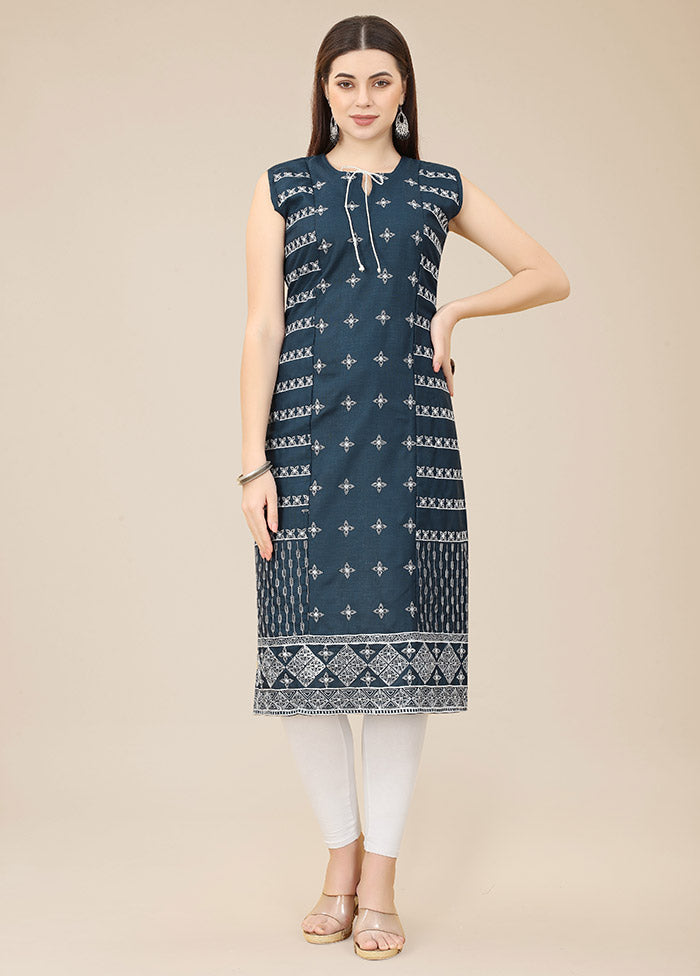 Blue Readymade Cotton Kurti VDKSH31052059 - Indian Silk House Agencies