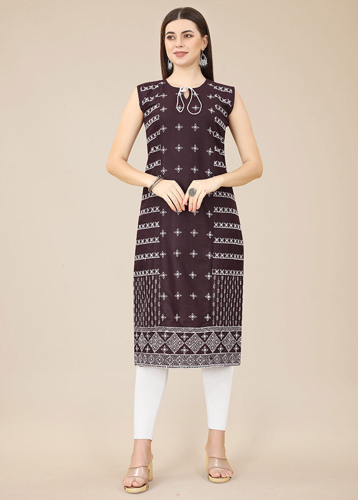 Wine Readymade Cotton Kurti VDKSH31052060 - Indian Silk House Agencies