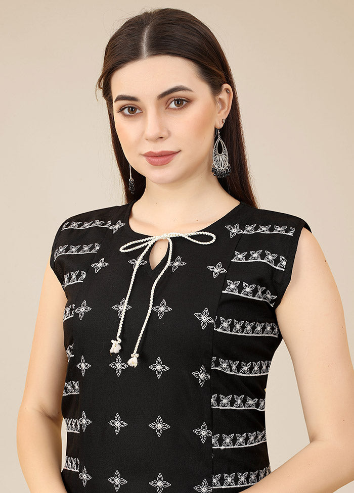 Black Readymade Cotton Kurti VDKSH31052062 - Indian Silk House Agencies