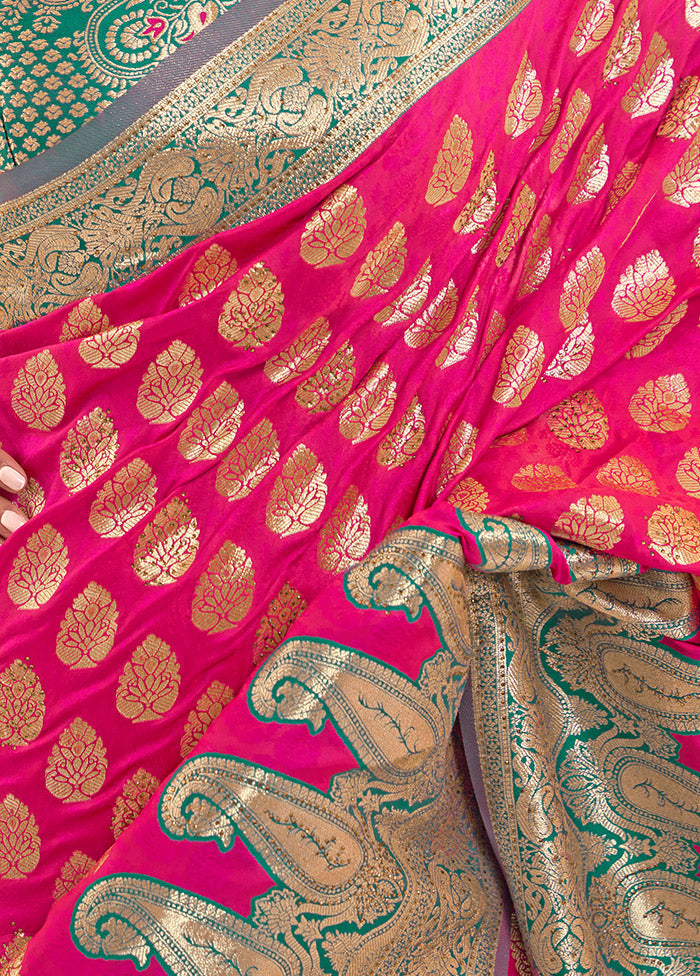 Pink Spun Silk Saree With Blouse Piece - Indian Silk House Agencies