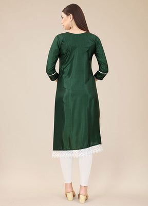 Green Readymade Silk Straight Kurti VDKSH02062074 - Indian Silk House Agencies