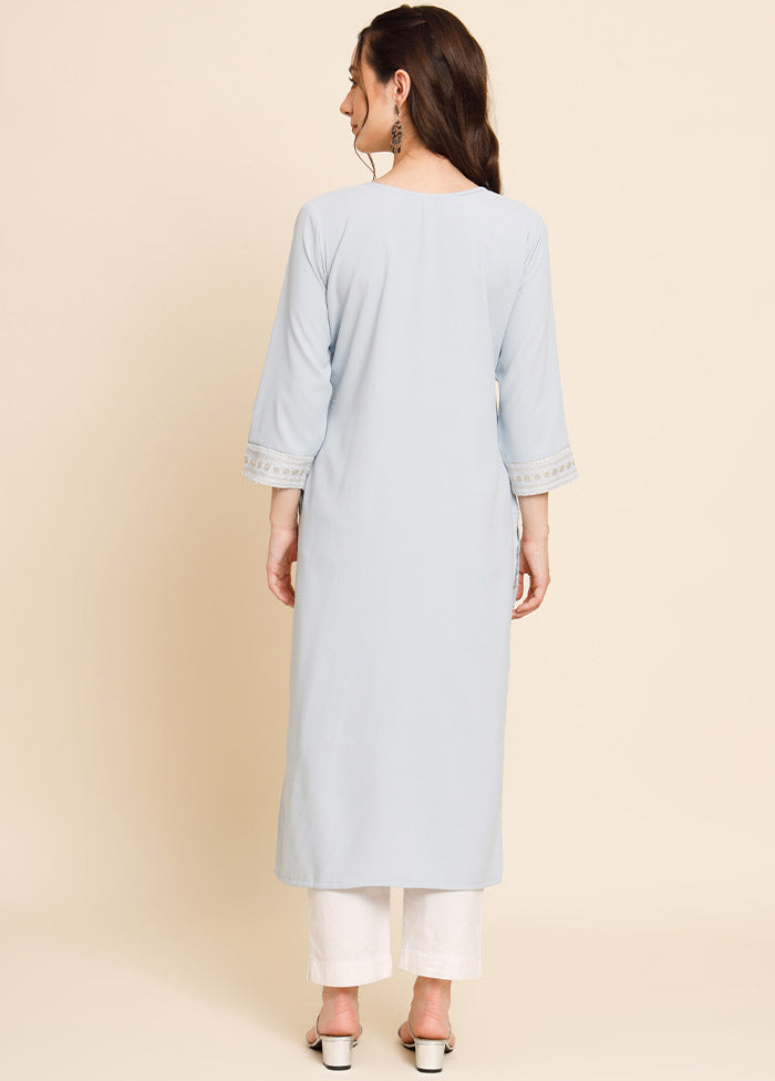 Light Blue Readymade Crepe Kurti VDKSH16062055 - Indian Silk House Agencies