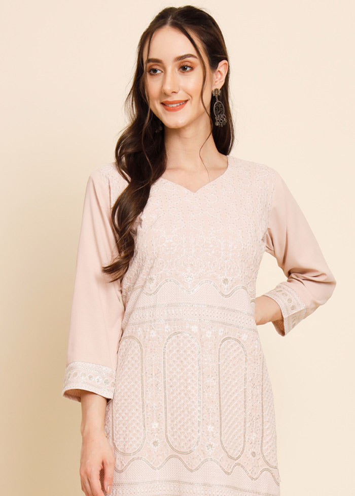 Peach Readymade Crepe Kurti VDKSH16062057 - Indian Silk House Agencies