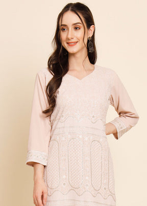 Peach Readymade Crepe Kurti VDKSH16062057 - Indian Silk House Agencies