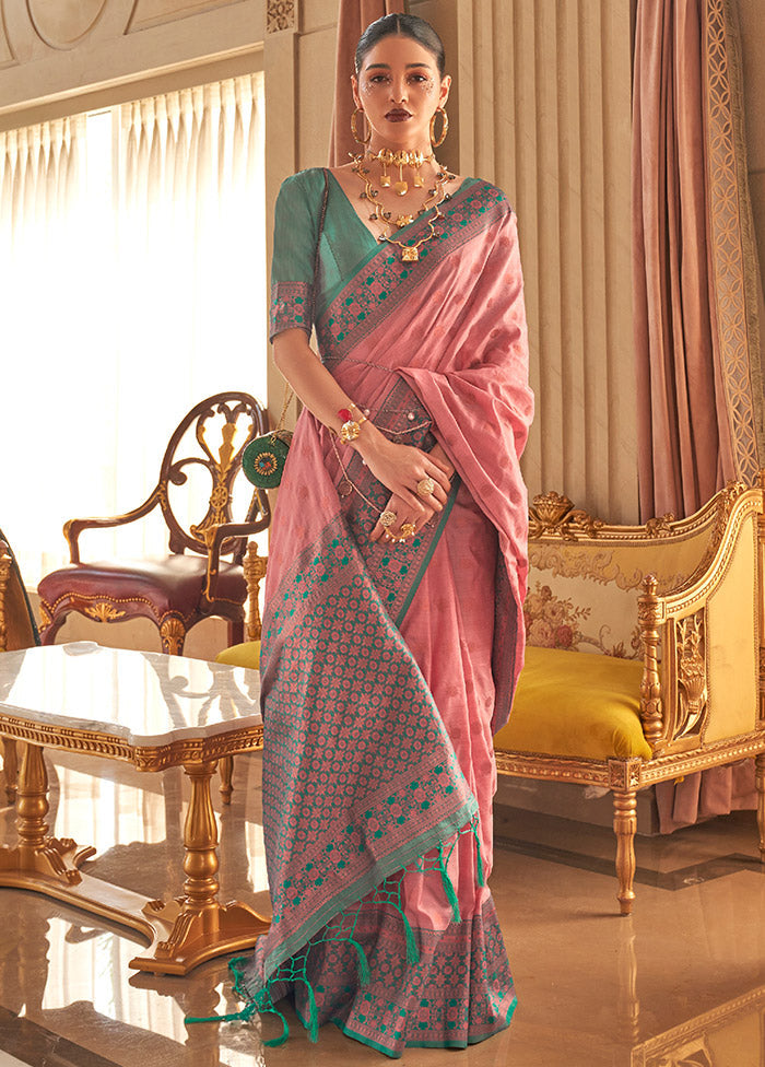 Pink Spun Silk Saree With Blouse Piece - Indian Silk House Agencies