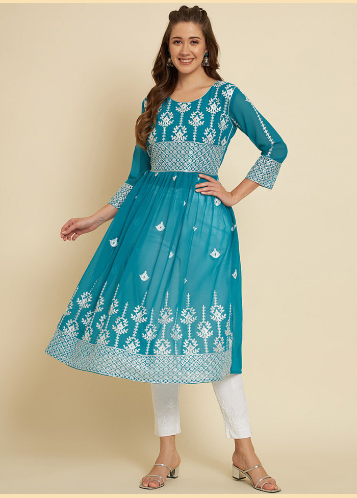 Firoza Georgette Long Kurti VDKSH19062051 - Indian Silk House Agencies