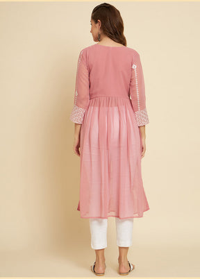 Pink Georgette Long Kurti VDKSH19062052 - Indian Silk House Agencies