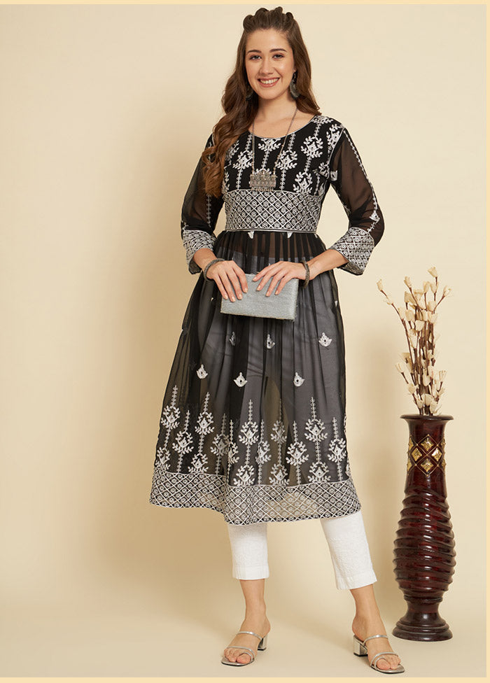 Black Georgette Long Kurti VDKSH19062053 - Indian Silk House Agencies