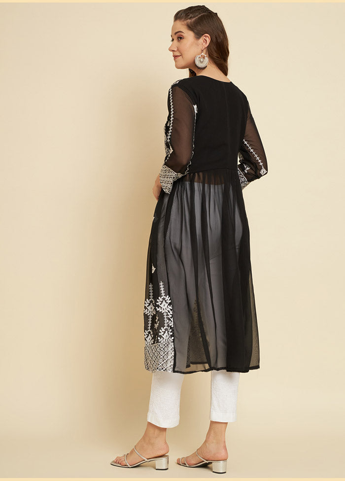 Black Georgette Long Kurti VDKSH19062053 - Indian Silk House Agencies