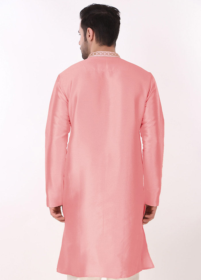 2 Pc Pink Silk Kurta Pajama Set VDKSH19062127 - Indian Silk House Agencies