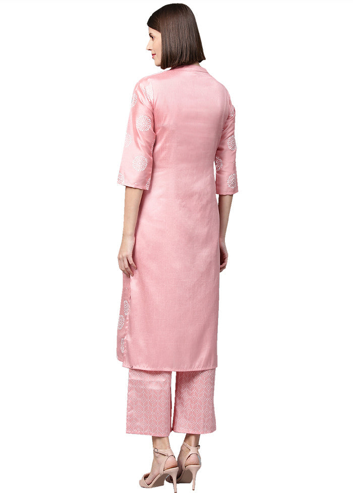 2 Pc Pink Readymade Silk Straight Kurti Set VDKSH29062097 - Indian Silk House Agencies