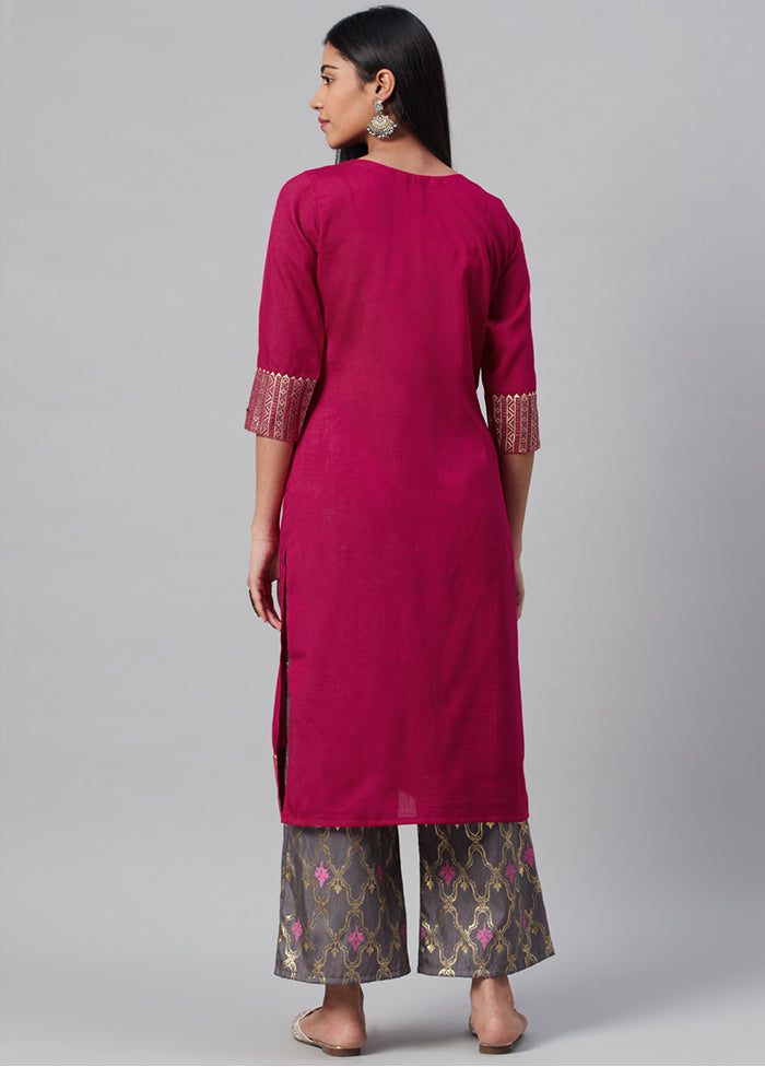 2 Pc Pink Readymade Silk Straight Kurti Set VDKSH29062081 - Indian Silk House Agencies