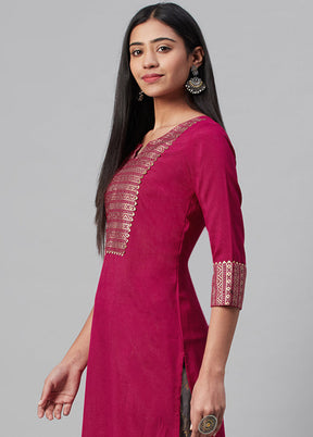 2 Pc Pink Readymade Silk Straight Kurti Set VDKSH29062081 - Indian Silk House Agencies