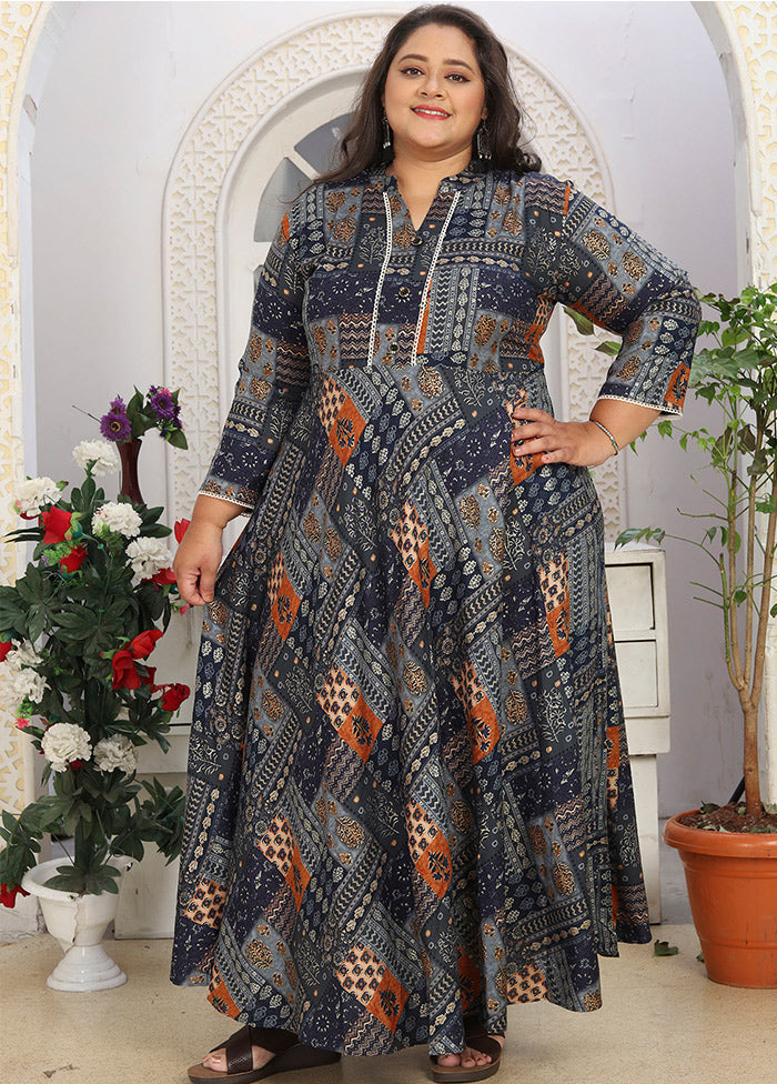 Blue Readymade Rayon Long Kurti VDKSH11072049 - Indian Silk House Agencies