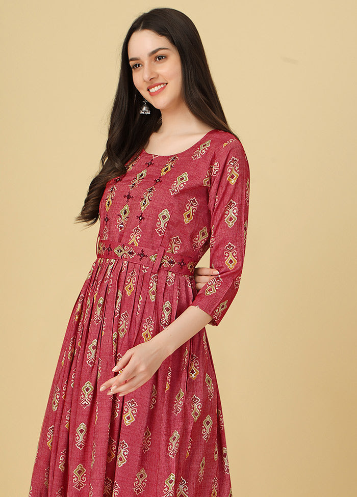 Pink Readymade Rayon Kurti VDKSH11072044 - Indian Silk House Agencies