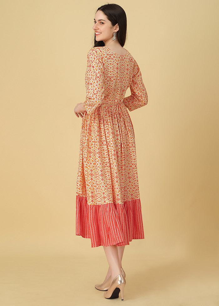 Peach Readymade Rayon Kurti VDKSH11072045 - Indian Silk House Agencies