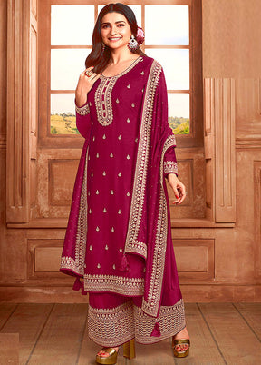 3 Pc Pink Semi Stitched Georgette Suit Set VDKSH11072070 - Indian Silk House Agencies