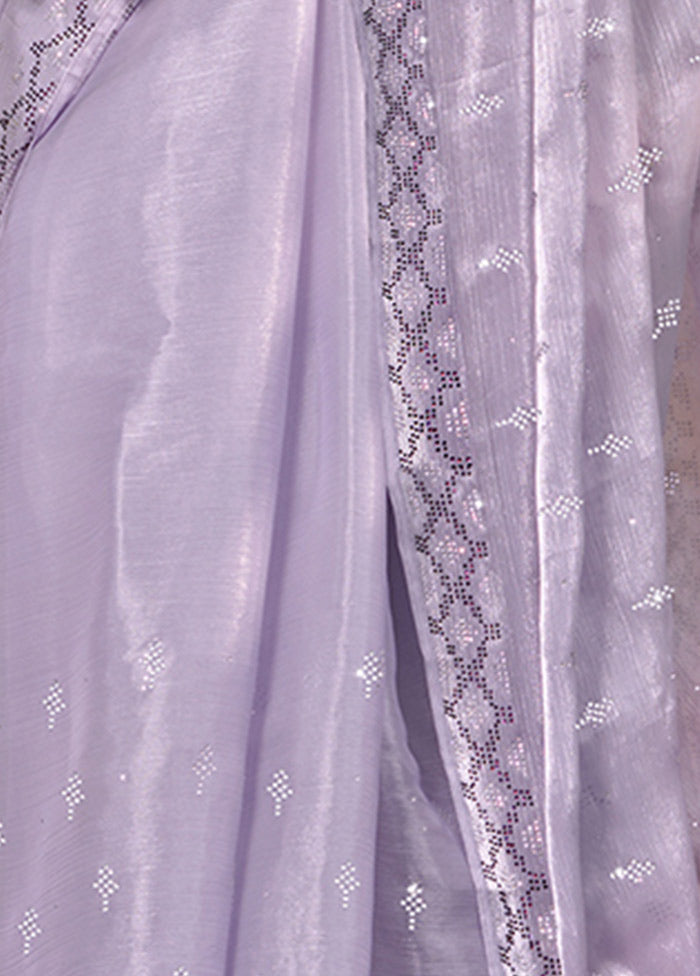 Purple Spun Silk Saree With Blouse Piece - Indian Silk House Agencies