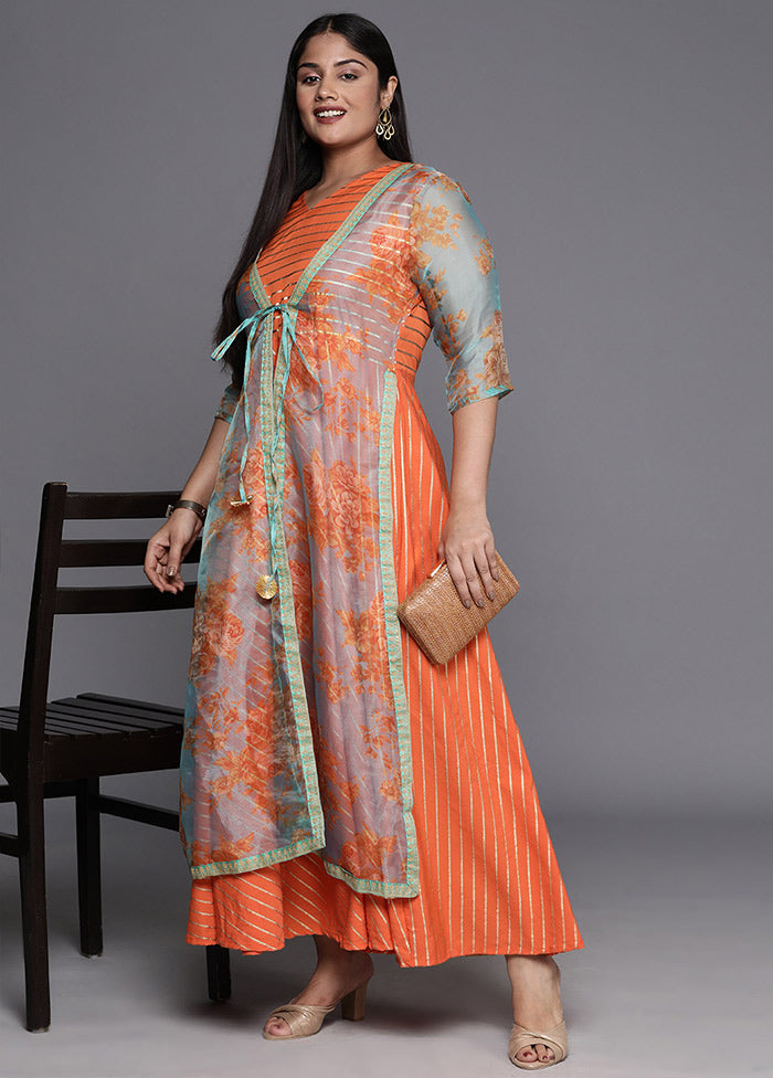 Orange Polyester Indian Dress VDKSH01082059 - Indian Silk House Agencies