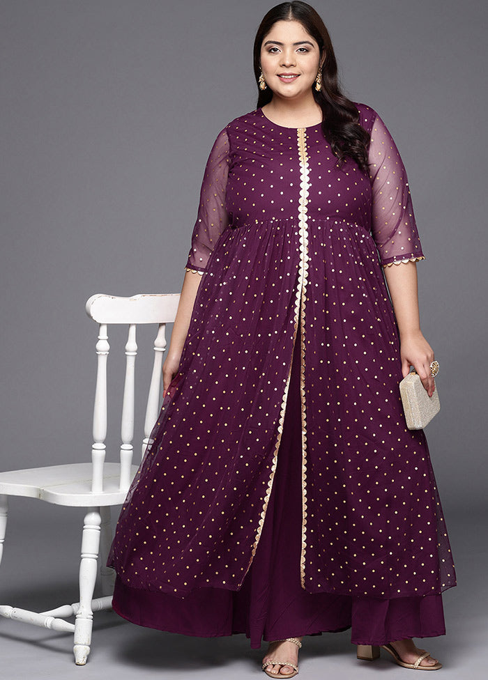 Burgandy Polyester Indian Dress VDKSH01082065 - Indian Silk House Agencies