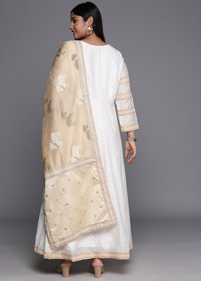 2 Pc Off White Polyester Dress With Dupatta VDKSH01082067 - Indian Silk House Agencies