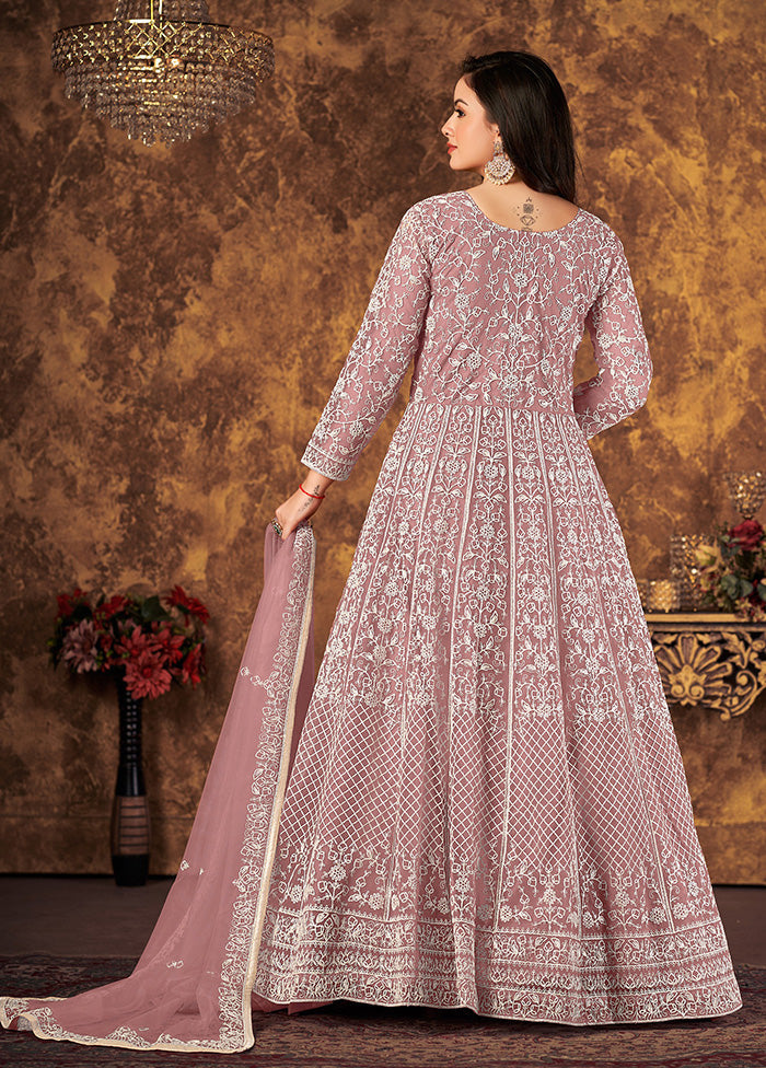 2 Pc Pink Readymade Net Gown With Dupatta VDKSH14082183 - Indian Silk House Agencies