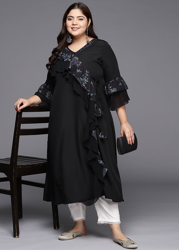 Black Readymade Silk Kaftan VDKSH14082087 - Indian Silk House Agencies