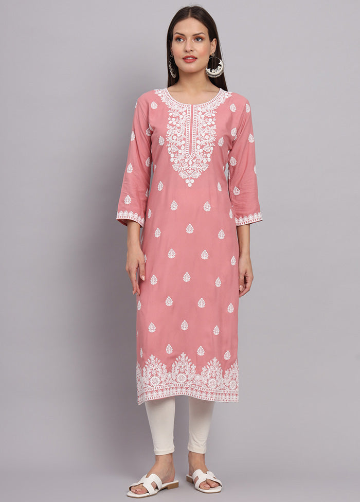 Pink Readymade Rayon Long Kurti VDKSH14082108 - Indian Silk House Agencies