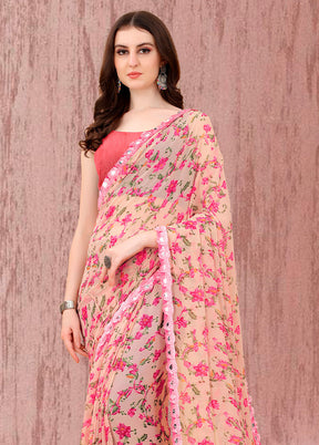 Pink Spun Silk Saree With Blouse Piece - Indian Silk House Agencies