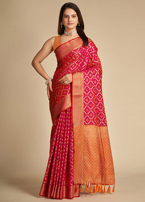 Pink Spun Silk Saree With Blouse Piece - Indian Silk House Agencies