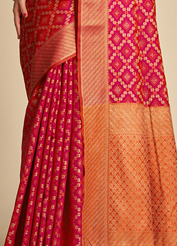 Pink Spun Silk Saree With Blouse Piece - Indian Silk House Agencies