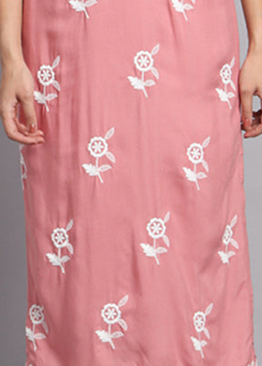 Pink Readymade Rayon Long Kurti VDKSH14082112 - Indian Silk House Agencies