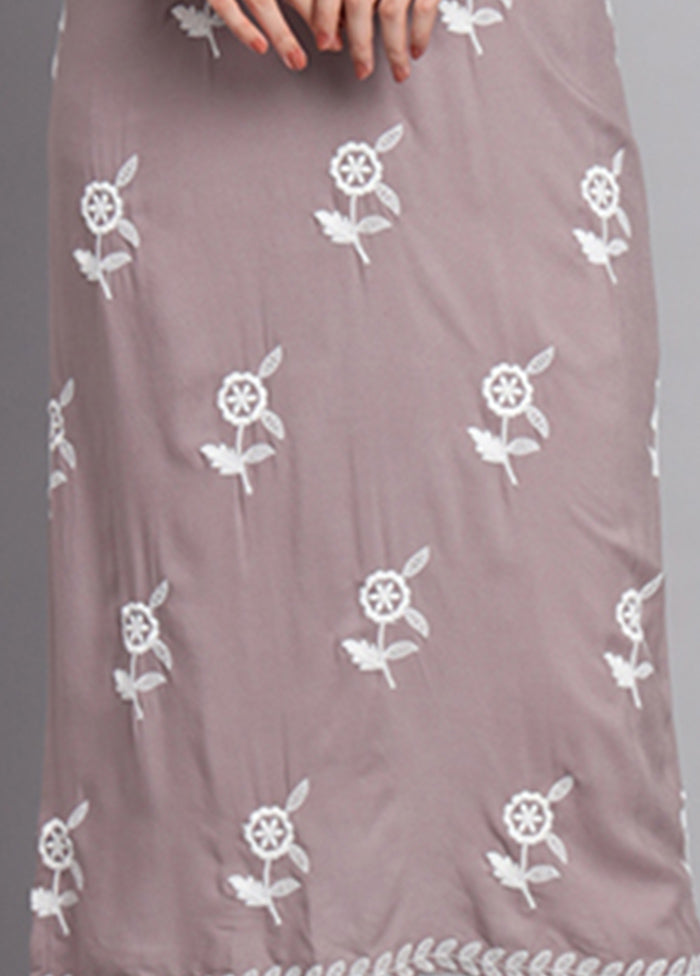 Grey Readymade Rayon Long Kurti VDKSH14082115 - Indian Silk House Agencies