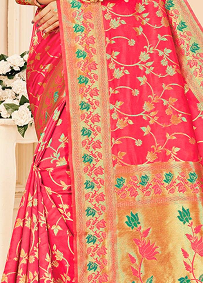 Pink Dupion Silk Saree With Blouse Piece - Indian Silk House Agencies