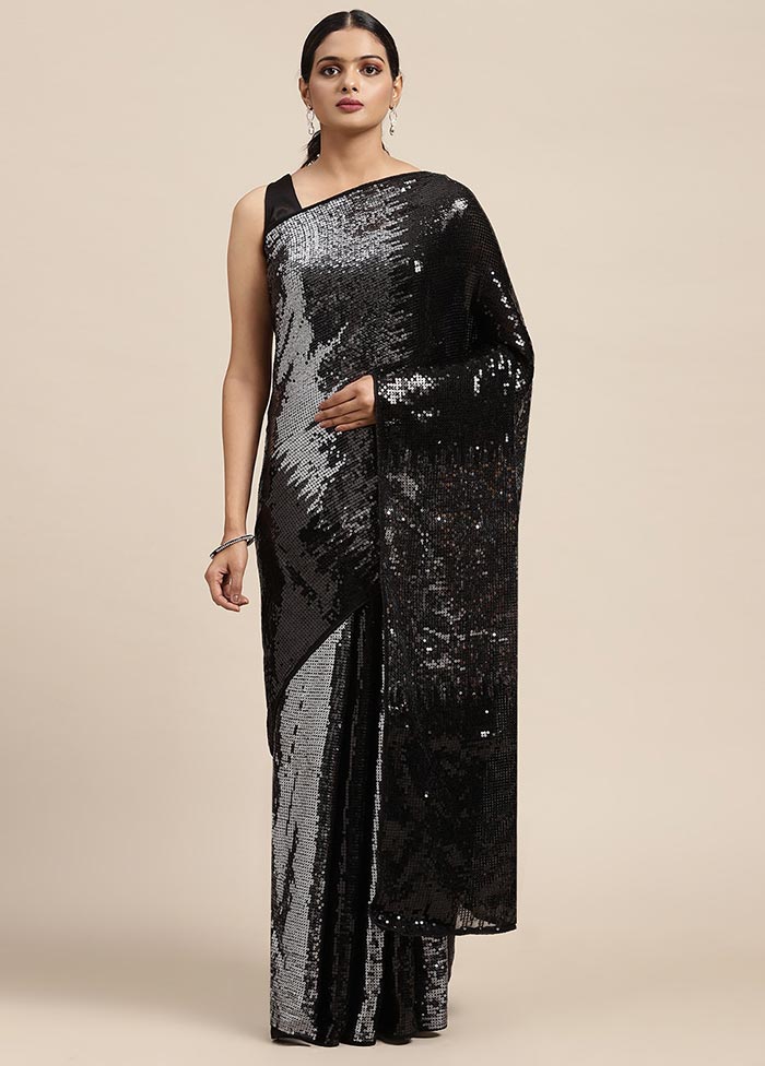 Grey Georgette Saree With Blouse Piece - Indian Silk House Agencies