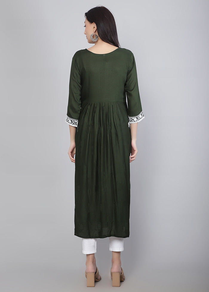 Green Readymade Rayon Kurti - Indian Silk House Agencies