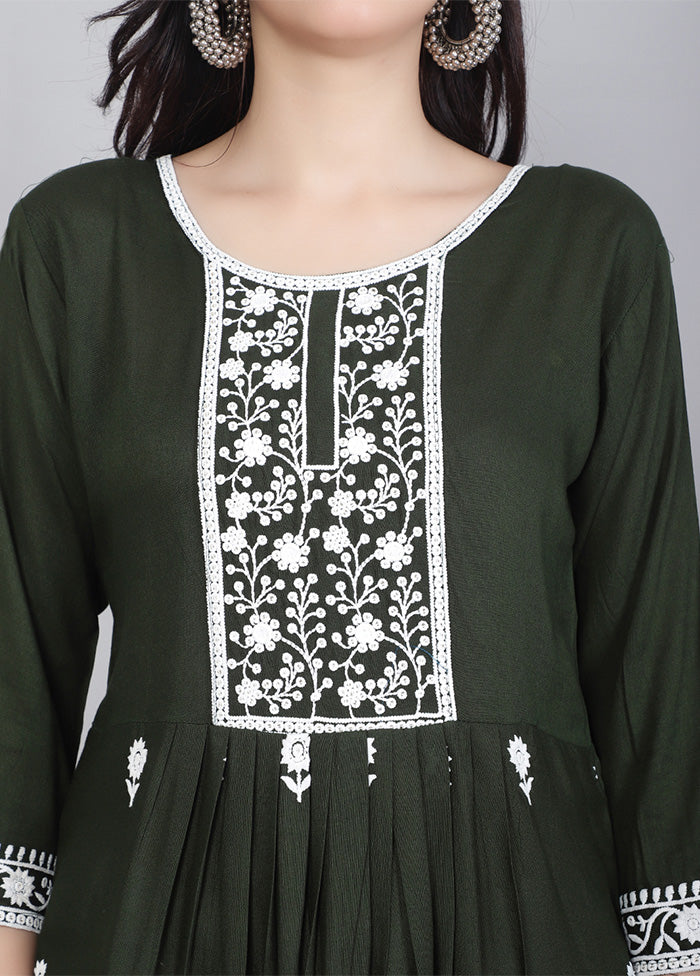 Green Readymade Rayon Kurti - Indian Silk House Agencies