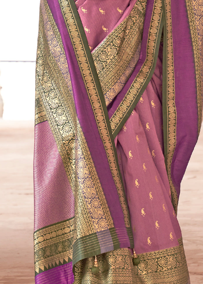 PINK Dupion Silk Saree With Blouse Piece - Indian Silk House Agencies