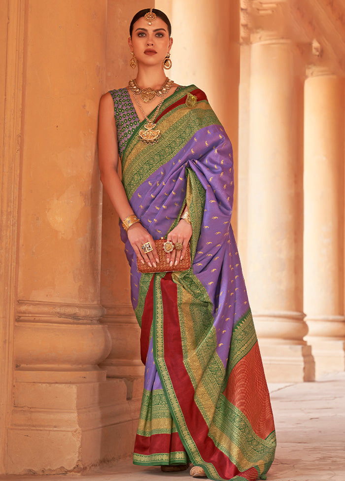 GREEN Dupion Silk Saree With Blouse Piece - Indian Silk House Agencies