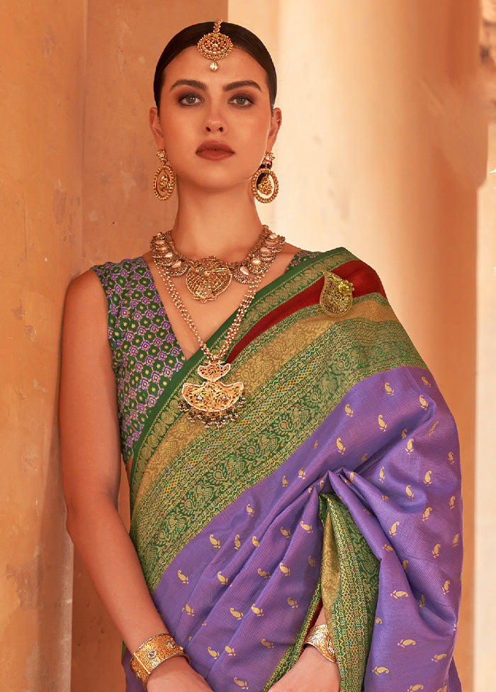 GREEN Dupion Silk Saree With Blouse Piece - Indian Silk House Agencies