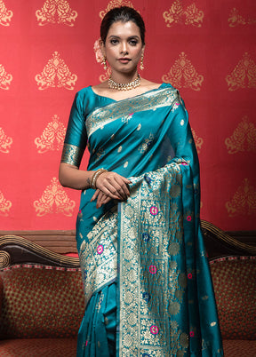 Rama Dupion Silk Saree With Blouse Piece - Indian Silk House Agencies