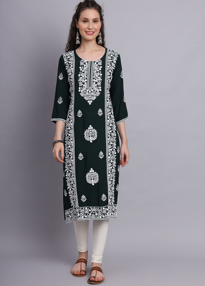 Green Readymade Rayon Kurti - Indian Silk House Agencies