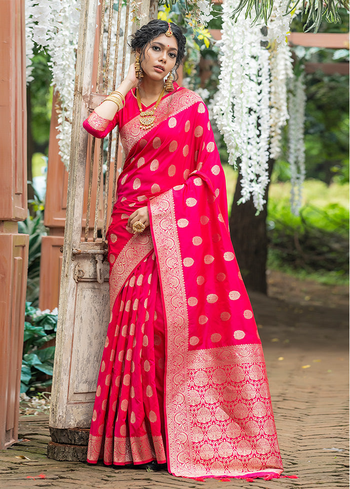 Pink Spun Silk Saree With Blouse Piece - Indian Silk House Agencies