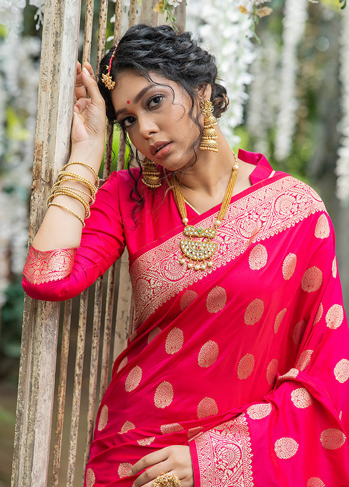 Pink Spun Silk Saree With Blouse Piece - Indian Silk House Agencies