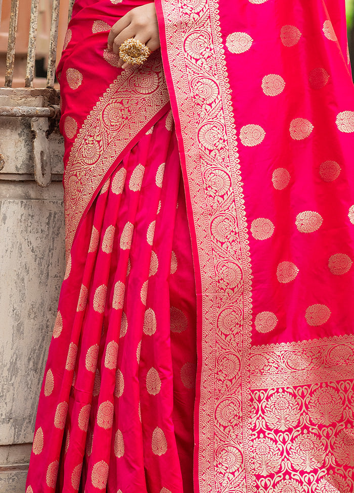 Pink Spun Silk Saree With Blouse Piece - Indian Silk House Agencies