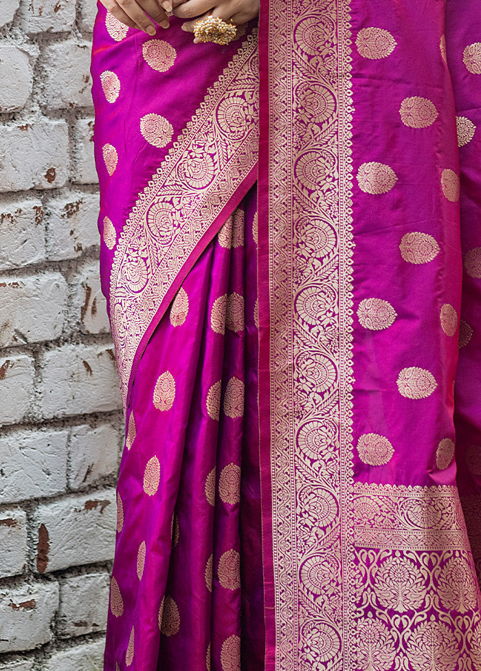 Wine Spun Silk Saree With Blouse Piece - Indian Silk House Agencies